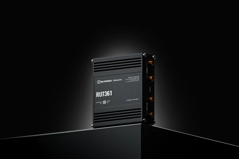 Teltonika RUT361 | Industrial 4G LTE router | Cat 6 LTE, WiFi 4, 2x RJ45 100Mb/s, IP30, TELTONIKA TELTONIKA RUT361100000 4779051840793