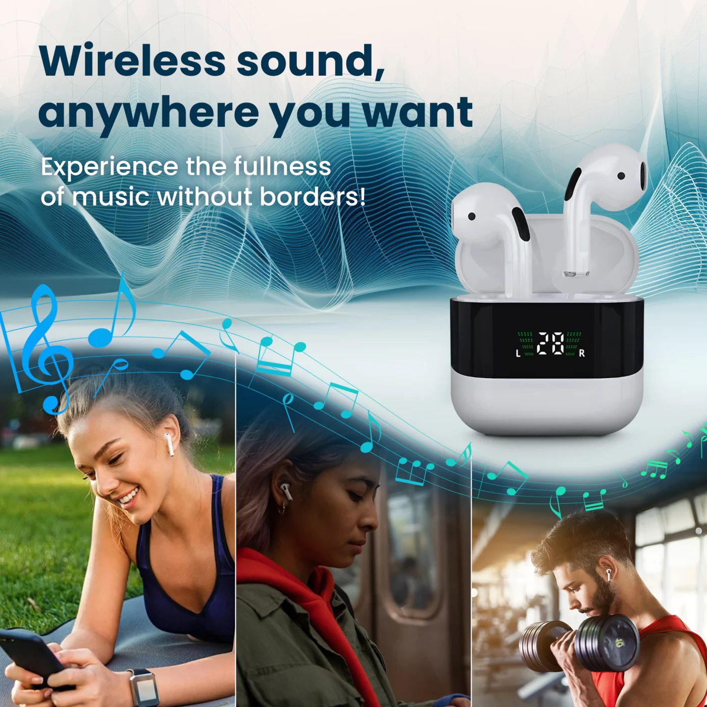 Extralink Lifestyle EvoSound V1.0 | Wireless earbuds | Bluetooth 5.3, IPX4, EXTRALINK EVOSOUND-V1 5906168634970