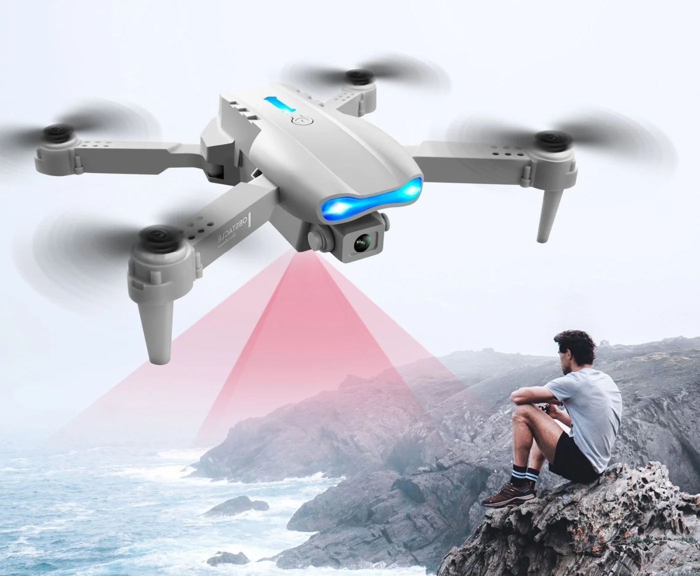 E99 Pro Drone | Set: drone + 3 batteries + case | 1800mAh, EXTRALINK E99 PRO 3 BATERIE POKROWIEC 5905943629965