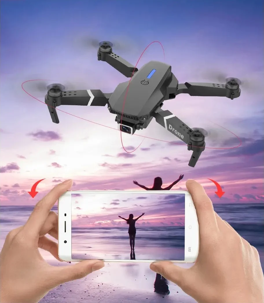 E88 Pro Drone | Set: drone + 3 batteries + case | 1800mAh, EXTRALINK E88 PRO 3 BATERIE POKROWIEC 5707407587800