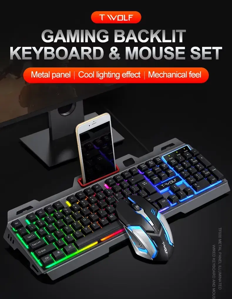 Extralink Gaming Set TF600 2in1 | Keyboard + mouse set | LED backlight, EXTRALINK EX.36042 5906168636042