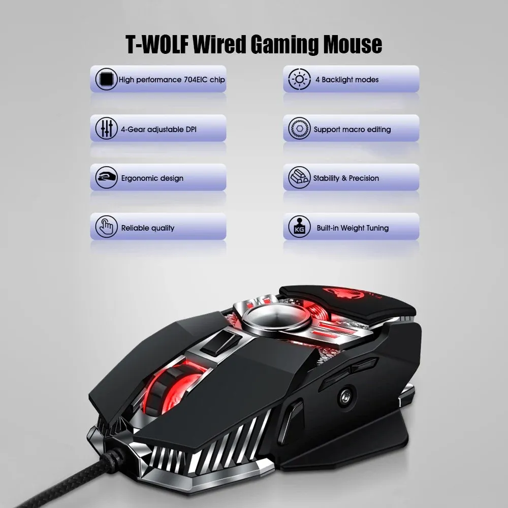 Extralink Gaming Mouse V10 | Gaming mouse | wired, optical, 6400dpi, 7 buttons, LED backlight, EXTRALINK EX.36196 5906168636196