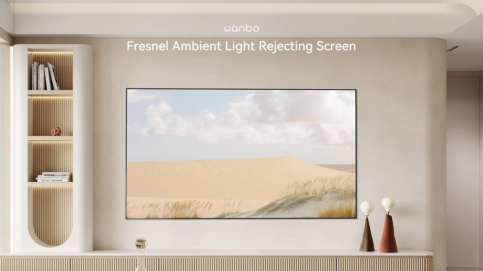 Wanbo 75" Fresnel Anti-Light Projection Screen, 75 inches, 1677 x 951 mm, WANBO WANBO FRESNEL 75 INCHES 6970885350672