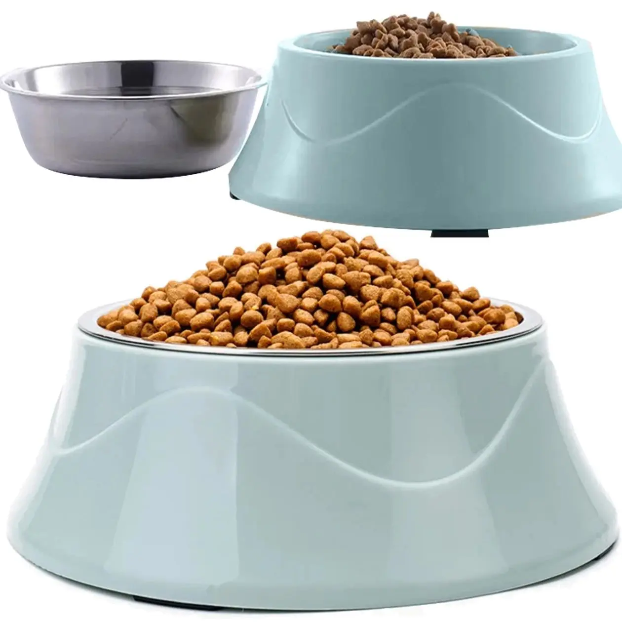 Double Bowl for Dogs and Cats Extralink Pets, Metal 2-in-1 for Dry Wet Food and Water pet-823, EXTRALINK EX.37995 5906168637995