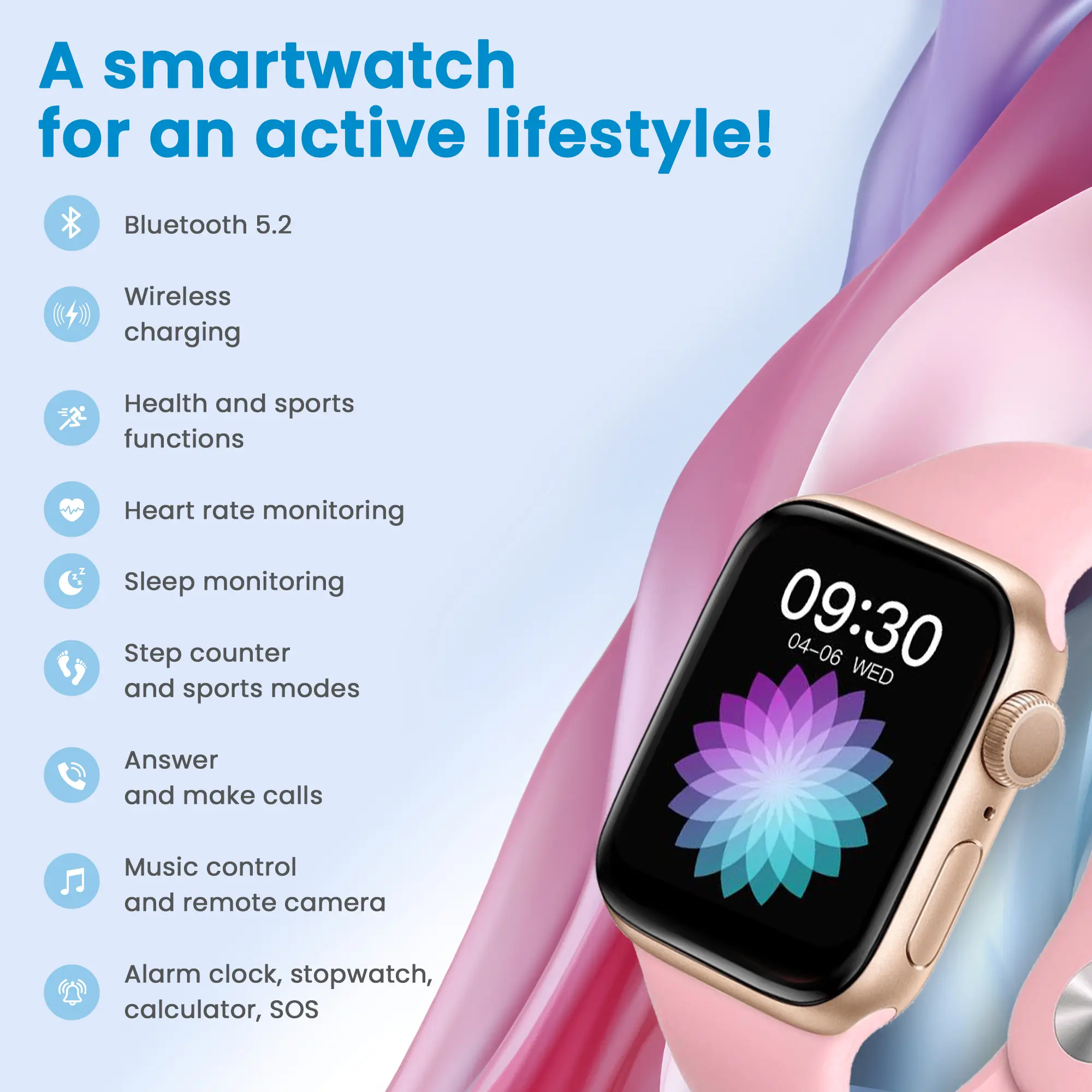EXTRALINK LIFESTYLE SMARTWATCH F89 ZŁOTY + RÓŻOWA/CZARNA OPASKA, EXTRALINK F89 ZLOTY 5906168638718