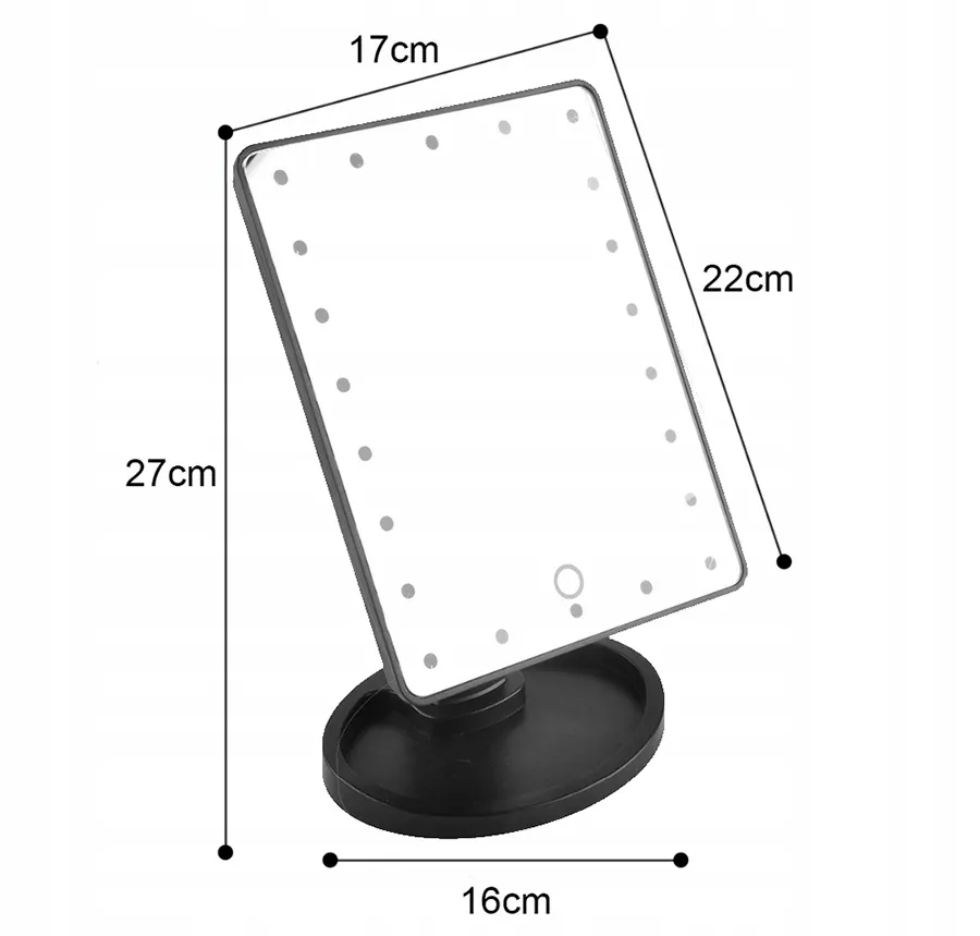 Extralink Makeup Mirror, Black Lighted with Stand, EXTRALINK EX.39692 5906168639692