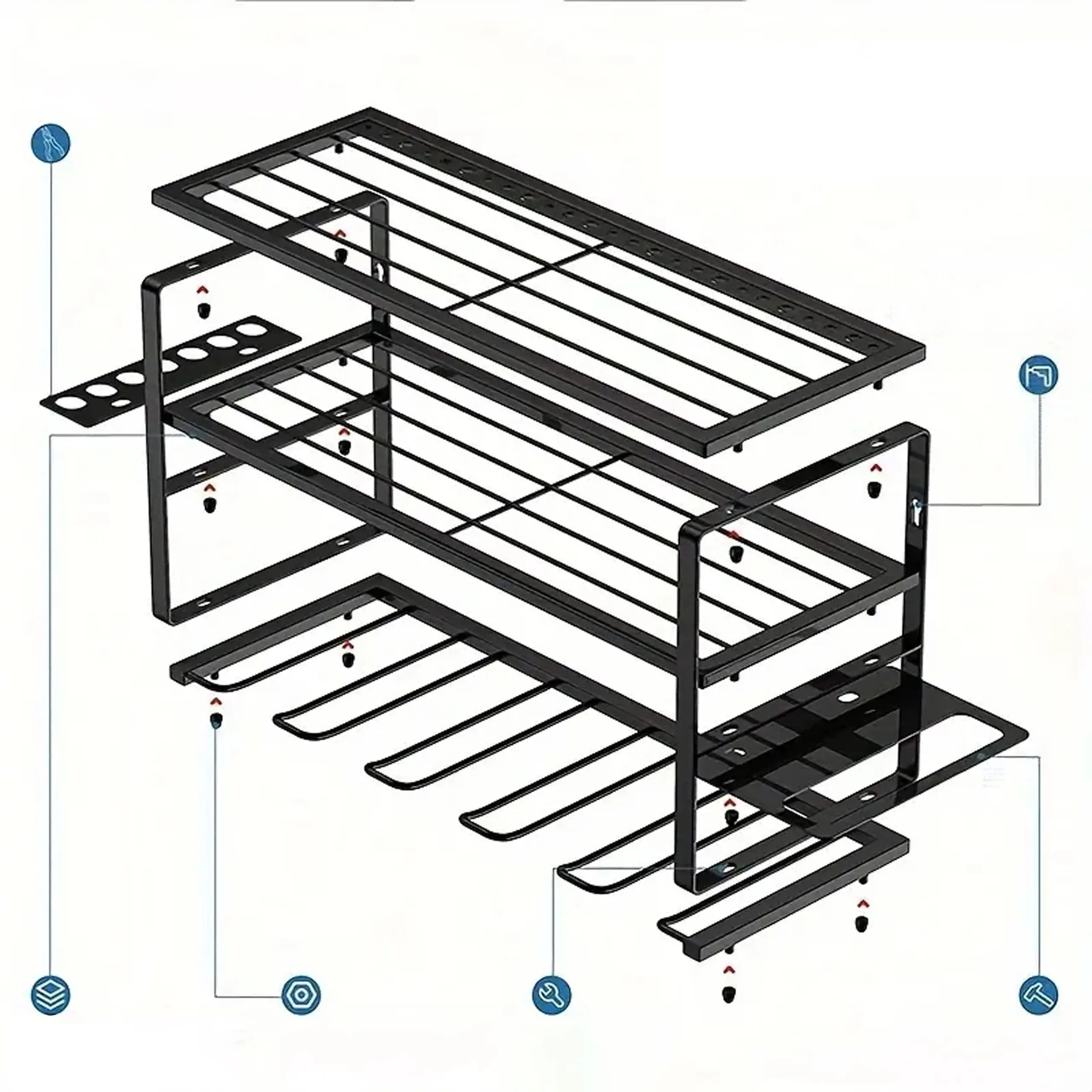 Extralink Garage Shelf, Wall-Mounted Tool Organizer for Power Tools, EXTRALINK EX.73578 5906692573578