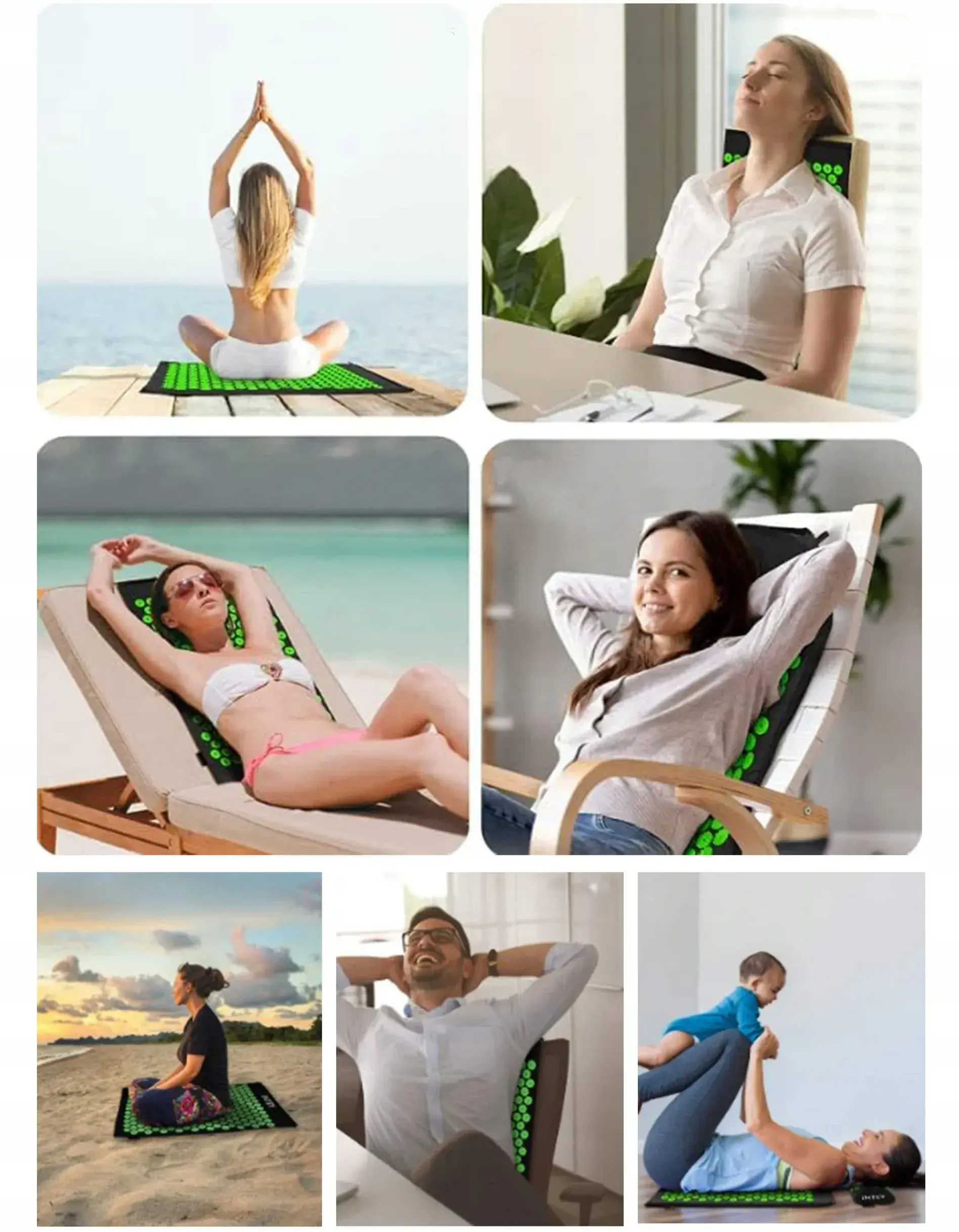 Extralink Acupressure Mat, Set with Pillow for Back Pain, Large XXL Akumata, EXTRALINK EX.20062 5907207220062