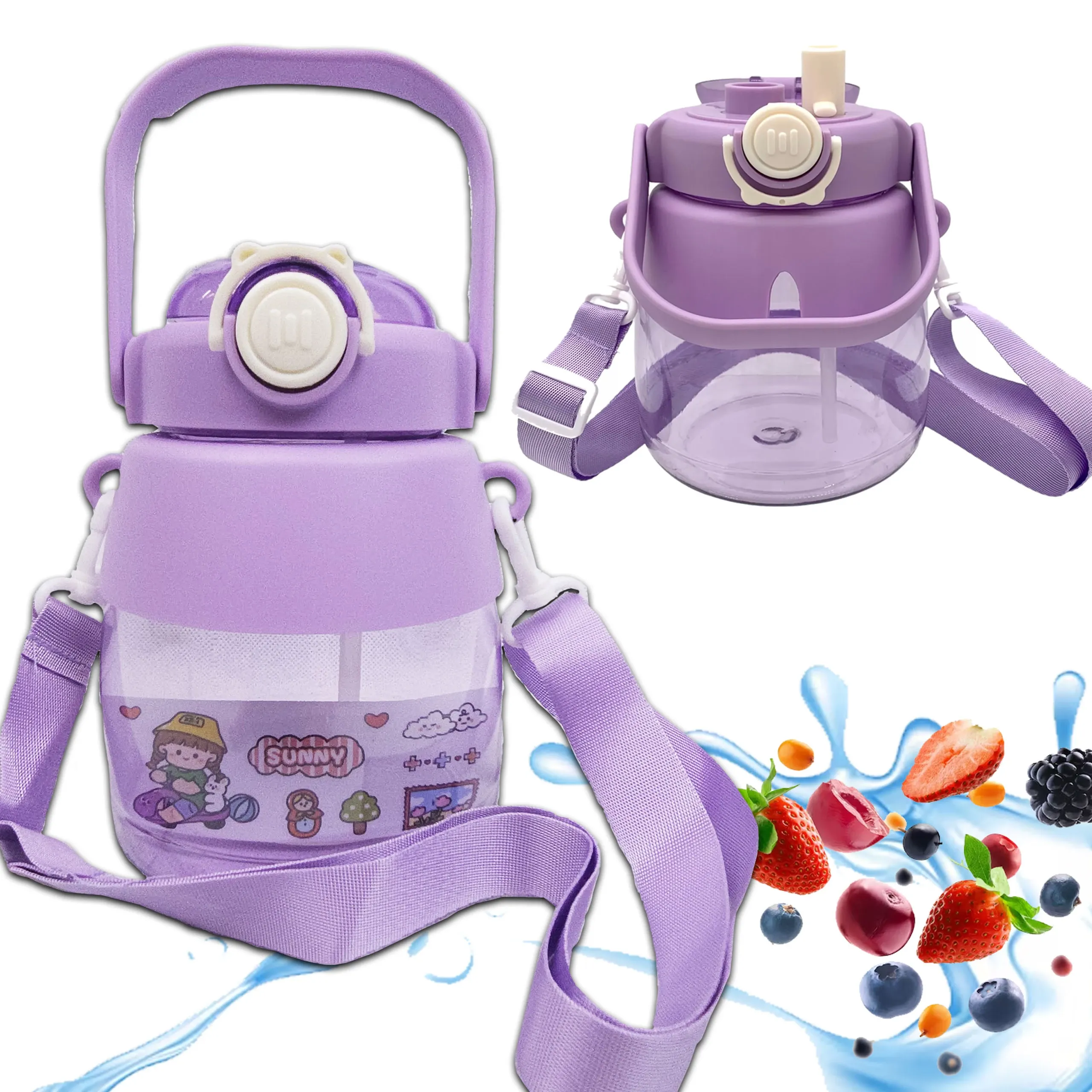 Extralink School Preschool Water Bottle with Straw and Lanyard for Kids 1L, EXTRALINK EX.20253 5907207220253