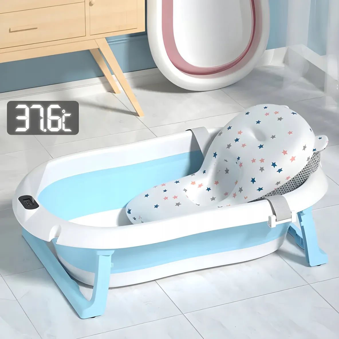 Extralink Kids | Bathtub | blue with LED thermometer, EXTRALINK EX.20994 5907207220994