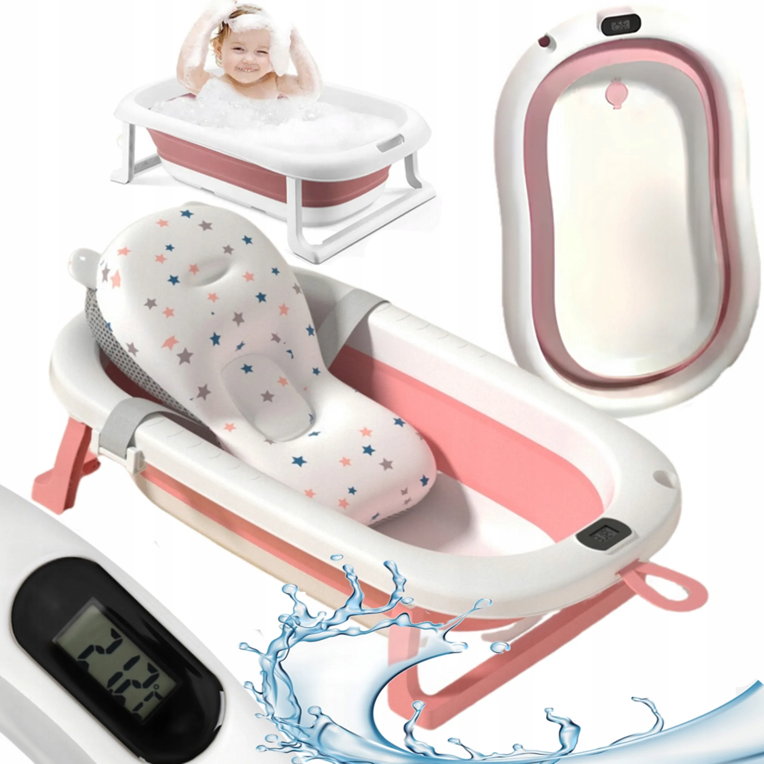 Extralink Kids | Bathtub | pink with LED thermometer, EXTRALINK EX.21007 5907207221007
