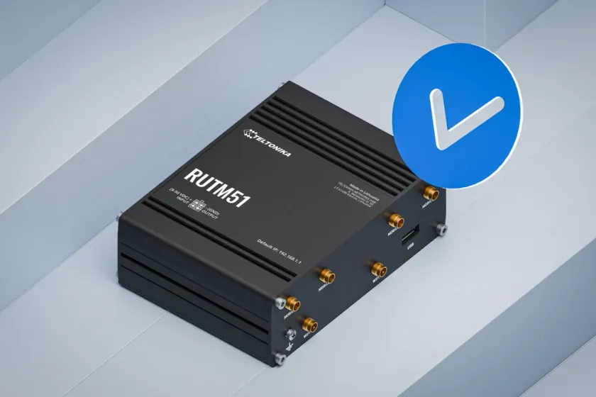 Teltonika RUTM51 | Industrial 5G router | 5x GbE, Dual SIM, Wi-Fi 5, TELTONIKA RUTM51100000