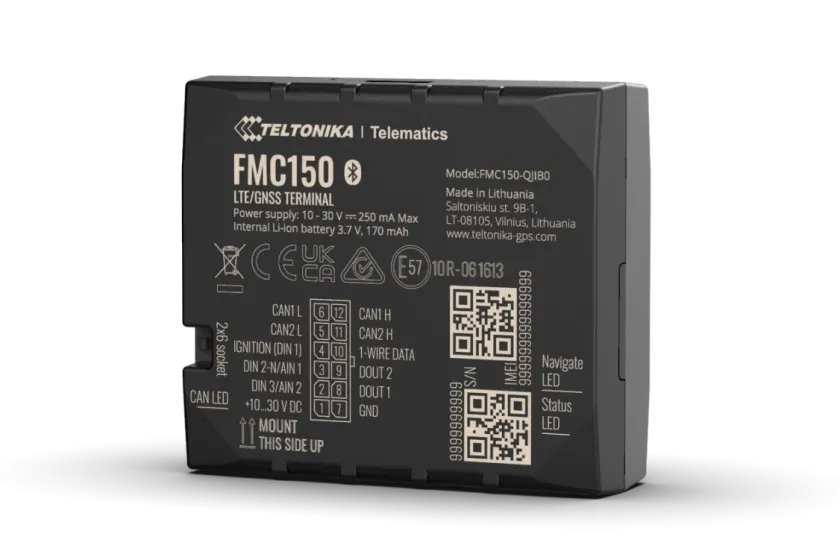 Teltonika FMC150 | GPS Tracker | LTE Cat 1/GSM/GPRS/GNSS/BT, TELTONIKA FMC150UAU801 4779027310442