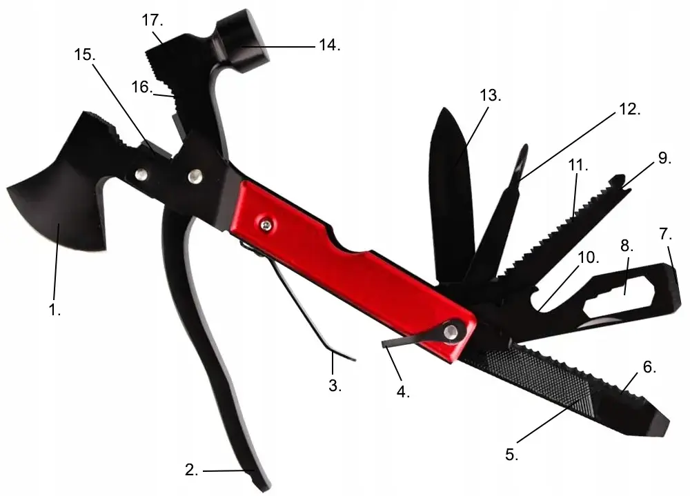 Extralink | Multitool | hammer, axe, pliers, 17in1, EXTRALINK EX.22691 5907207222691