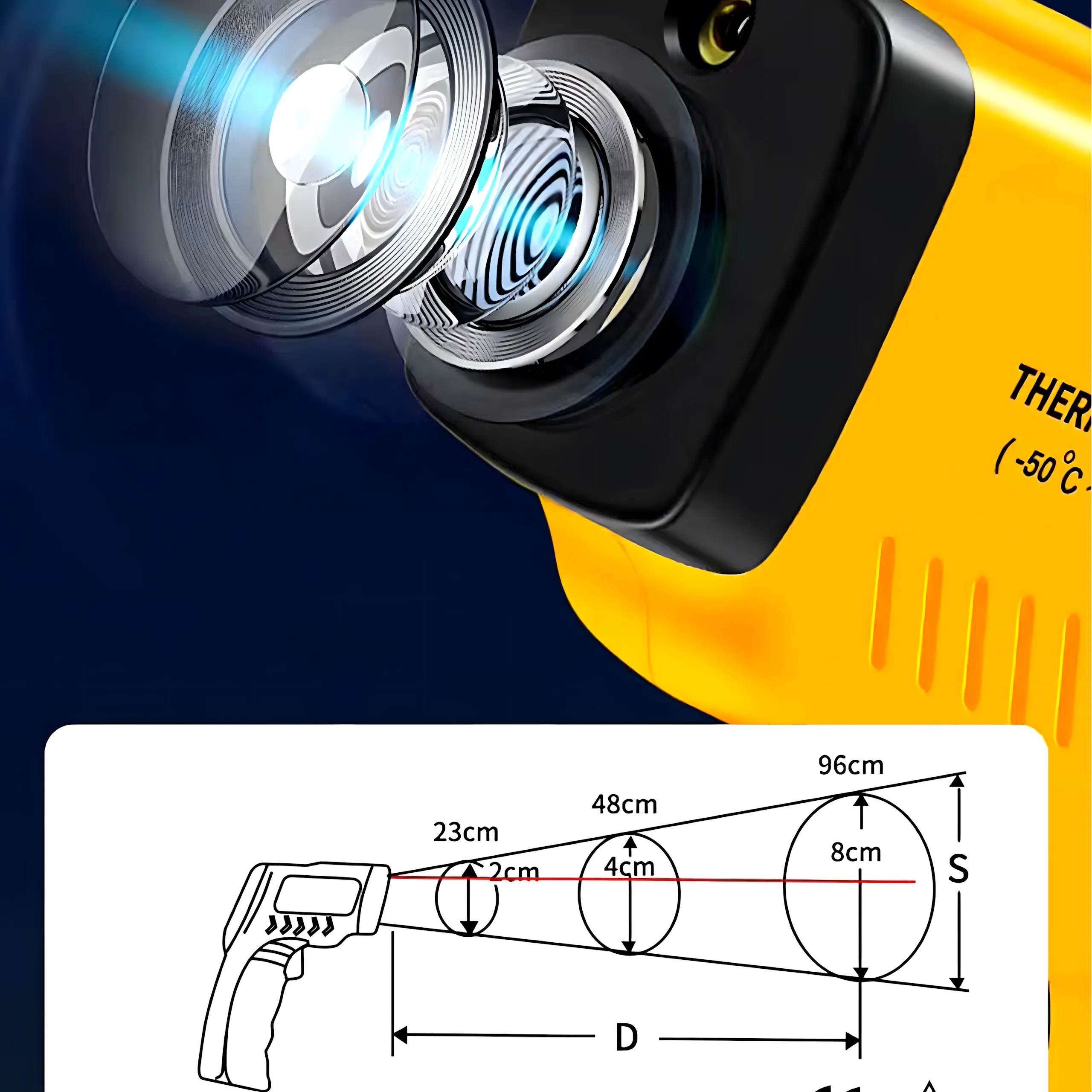 EXTRALINK PIROMETR TERMOMETR LASEROWY BEZDOTYKOWY NA PODCZERWIEŃ EMISYJNOŚĆ -50+550°C - 1397, EXTRALINK EX.23865 5907207223865