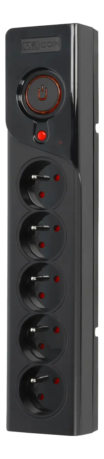 Arcon Z5 Black Power Strip 1.5m, Surge Protector, 5 Outlets, 1.5m Cable, ARMAC ARCON Z5 1.5M BLACK 5904722197701