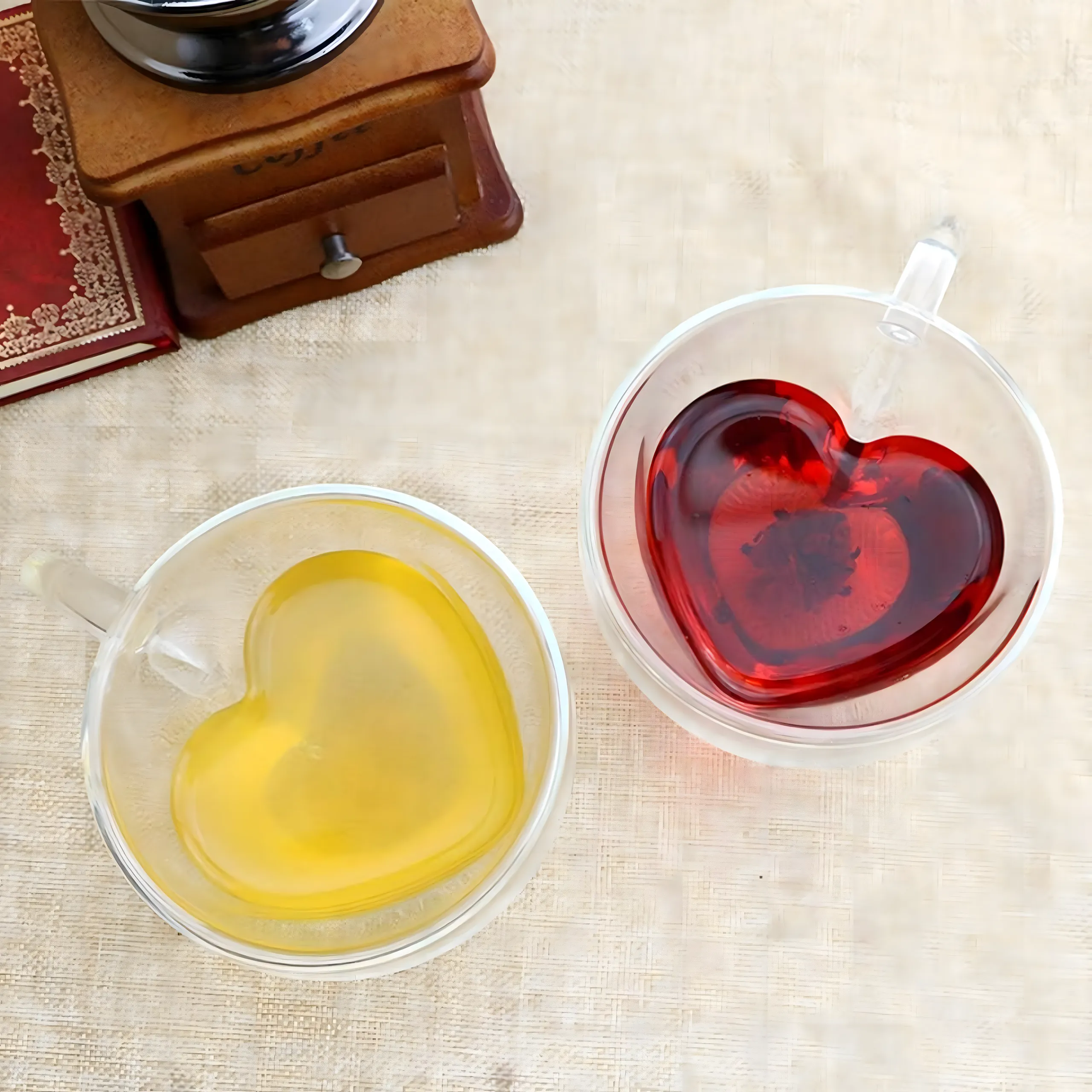 Extralink Home Heart-Shaped Love Mug, Double-Walled Heat-Resistant Glass Cup 250ml, EXTRALINK EX.24091 5907207224091