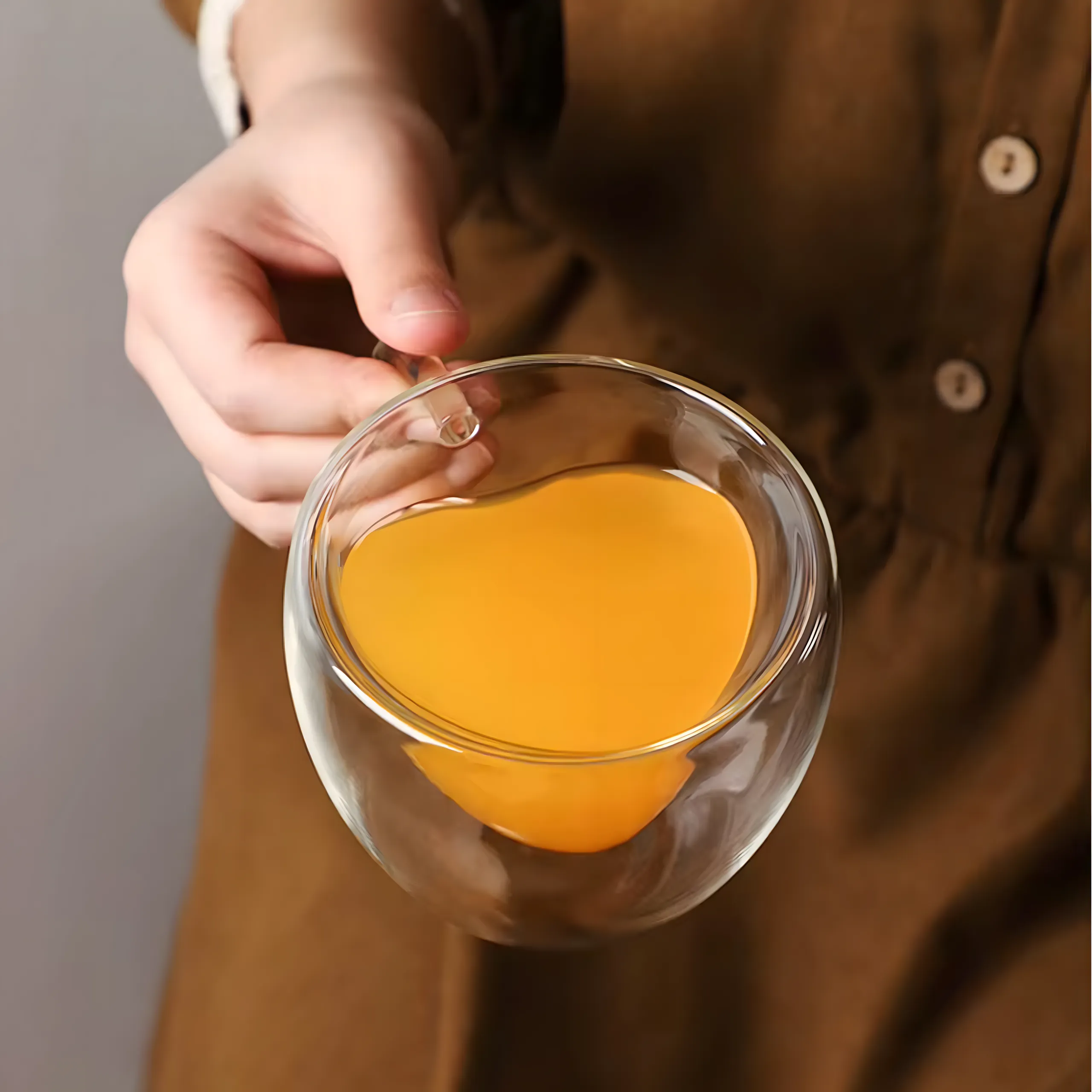 Extralink Home Heart-Shaped Love Mug, Double-Walled Heat-Resistant Glass Cup 250ml, EXTRALINK EX.24091 5907207224091