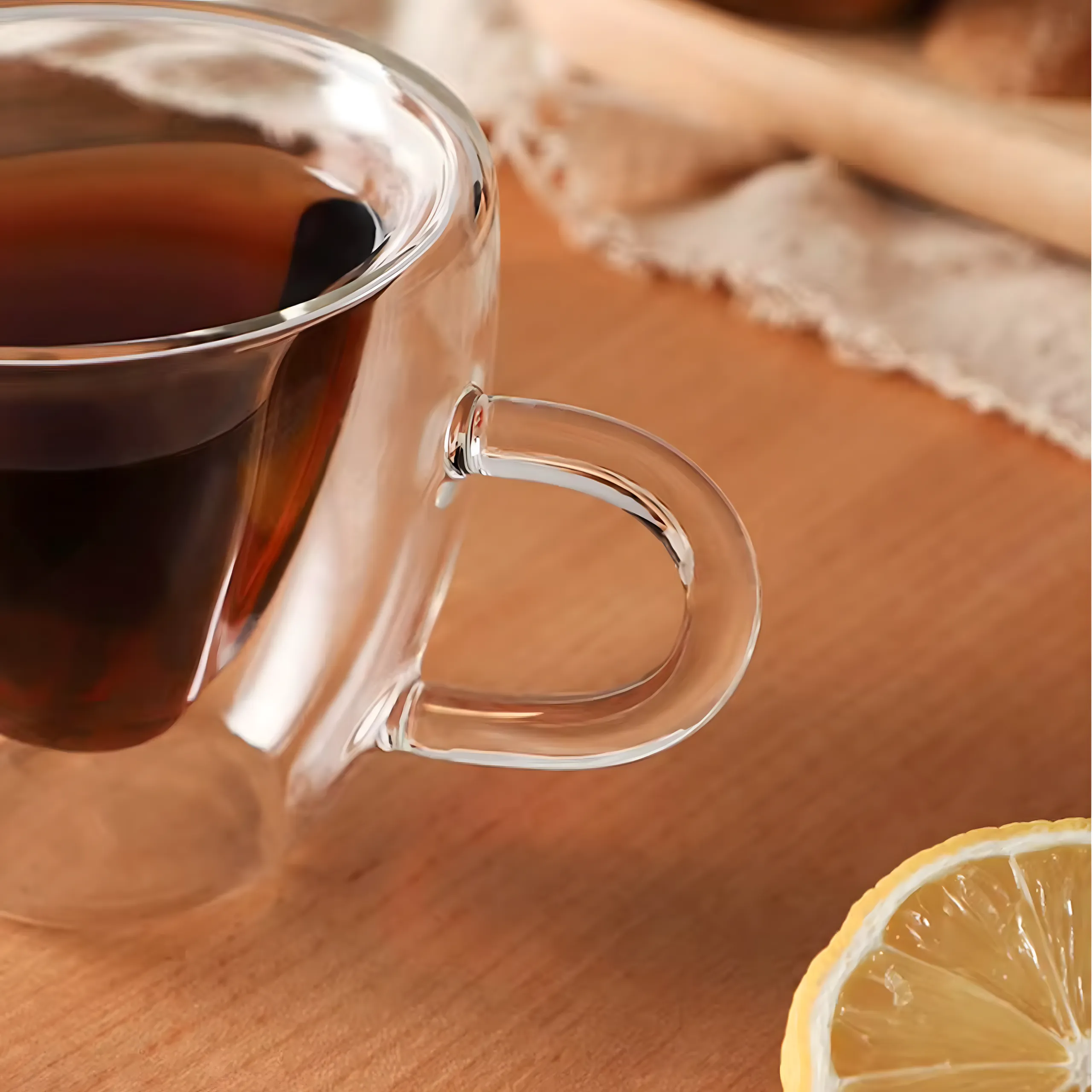 Extralink Home Heart-Shaped Love Mug, Double-Walled Heat-Resistant Glass Cup 250ml, EXTRALINK EX.24091 5907207224091