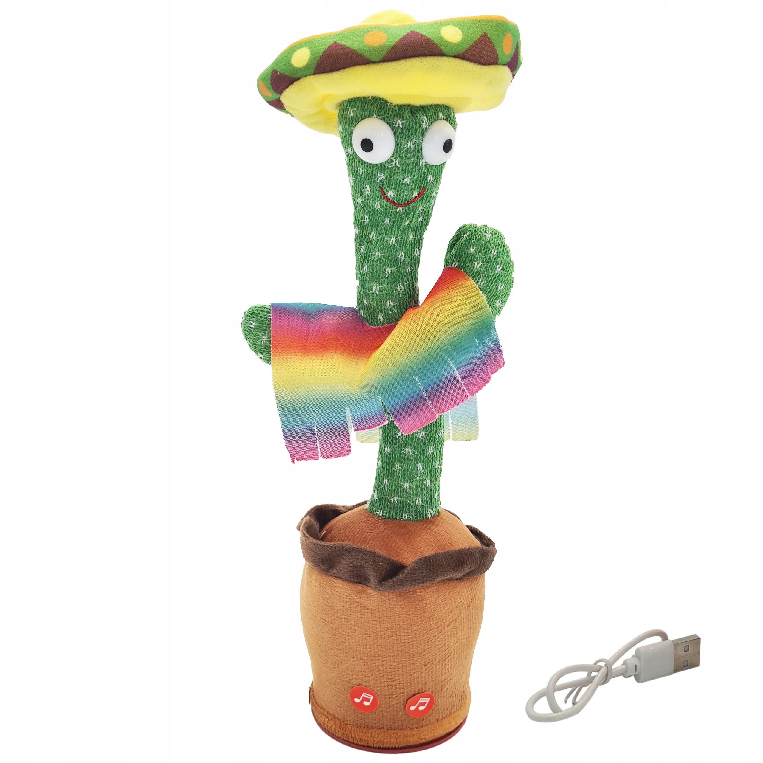 EXTRALINK TOYS ZABAWKA KAKTUS Z SOMBRERO TAŃCZĄCY ŚPIEWAJĄCY DLA DZIECI LED USB, EXTRALINK EX.24237 5907207224237