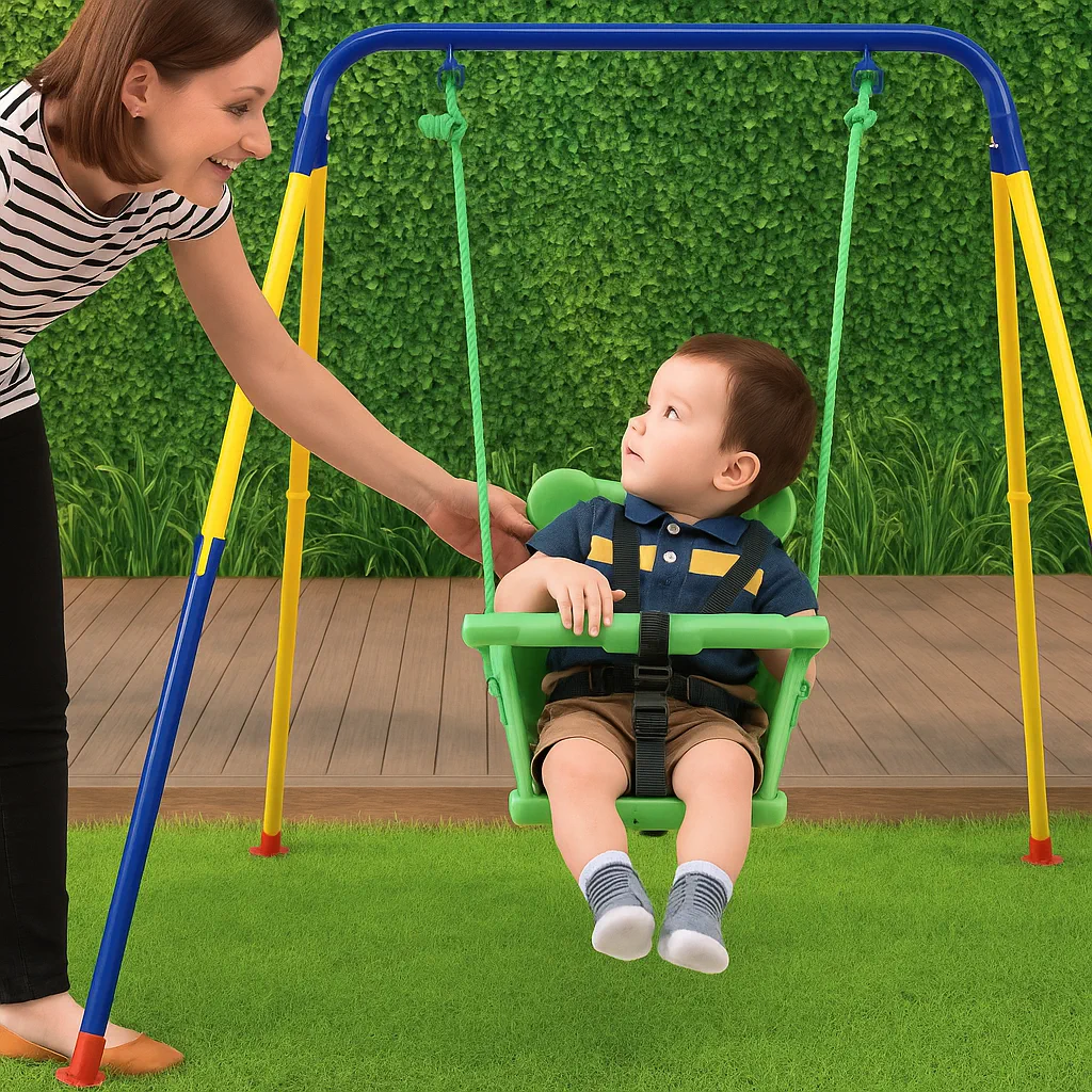 Black Forest Frame Swing, Bucket Swing for Small Children 116x140x123cm, EXTRALINK CD-S006 5907207224312
