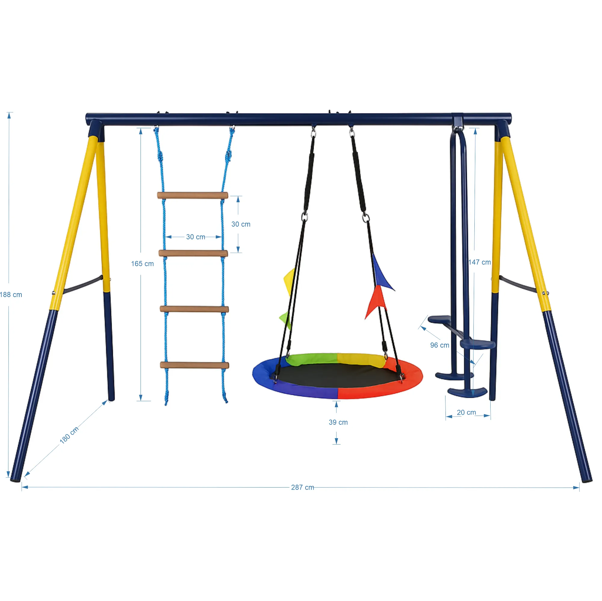Black Forest Frame Swing, Nest Swing + Ladder + 263x185x185cm, EXTRALINK CD-S019 5907207224343