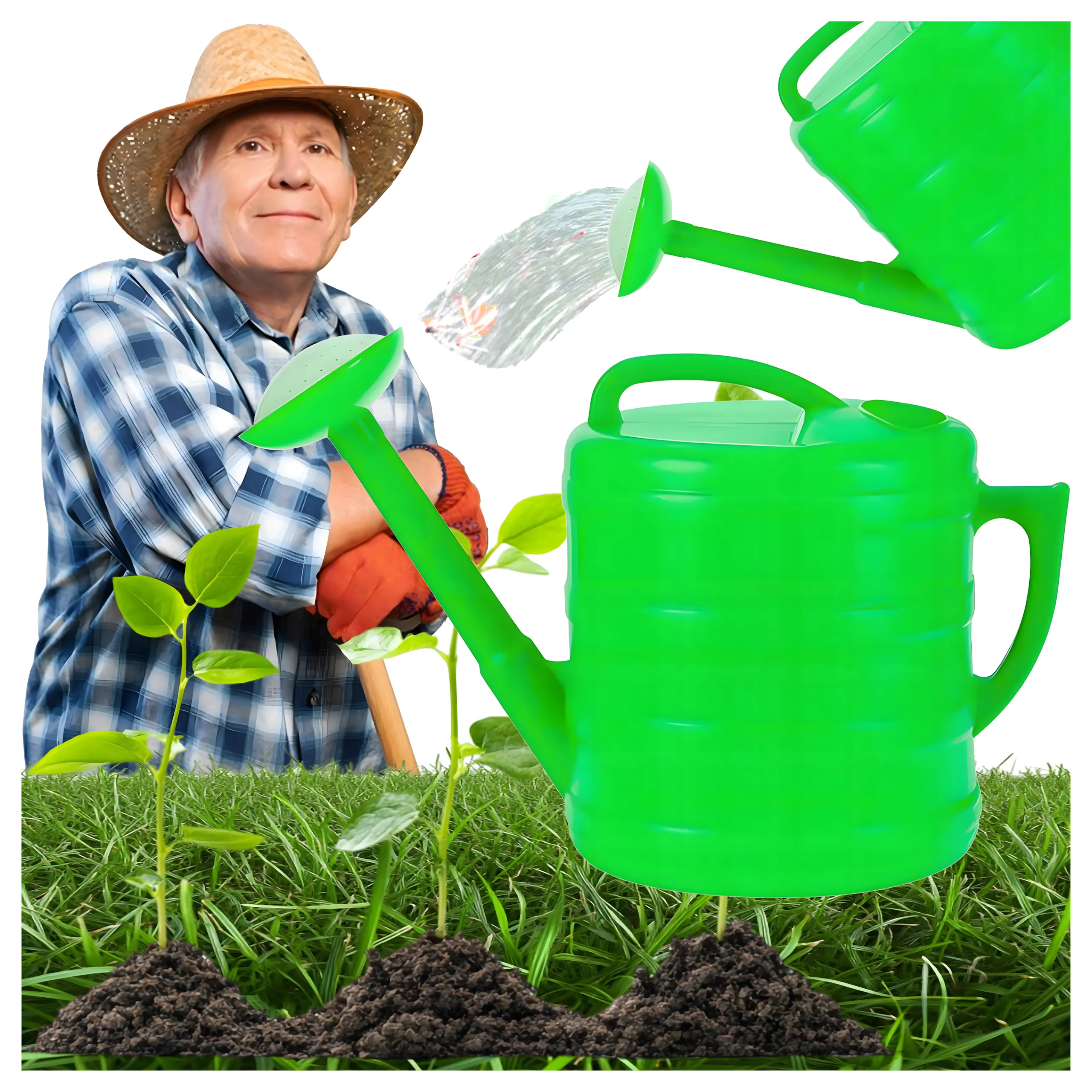 7L Black Forest Garden Watering Can, Oval Plastic with Strainer, EXTRALINK EX.24664 5907207224664