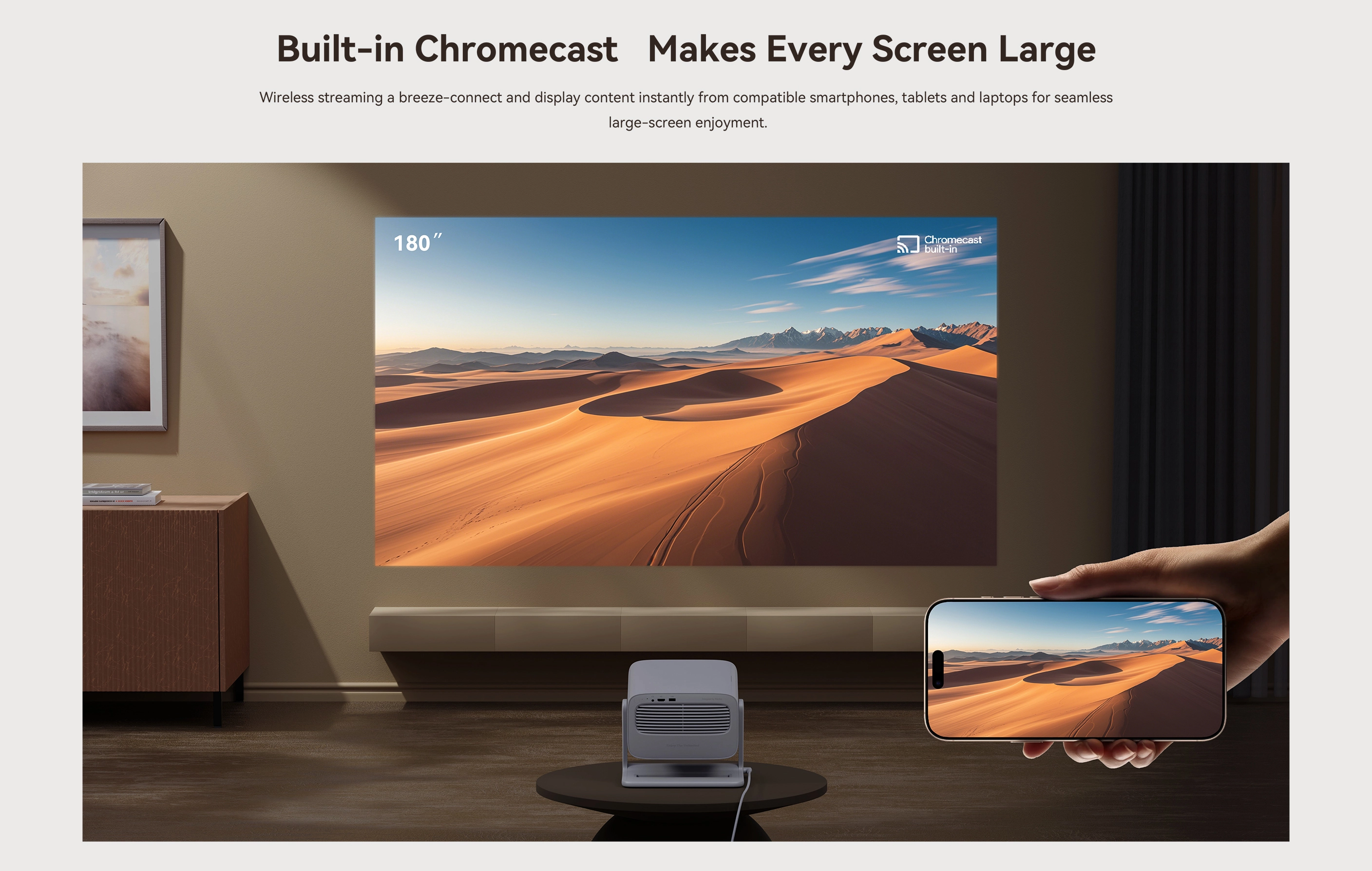 Wanbo Vali 1 Biały | Projector | Full HD, 900 ANSI, Android TV 11, Gimbal, WANBO VALI 1 6970885350825