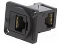 Coupler; FT; Cat: 6; 8p8c; RJ45 socket,both sides; angled; 19x24mm CLIFF CP30252