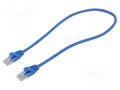 Patch cord; RJ45 plug,both sides; U/UTP; 5e; CCA; 0.5m; blue; 26AWG ART ART-AL-OEM-299B