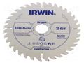 Circular saw; Ø: 180mm; Øhole: 30mm; Teeth: 36; wood IRWIN IRW-1897196