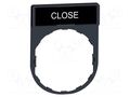 Description label; 22mm; Harmony XB4; black; plastic; Dim: 30x40mm SCHNEIDER ELECTRIC ZBY2314