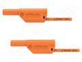 Test lead; 32A; banana plug 4mm,both sides; Urated: 1kV; orange SCHÜTZINGER VSFK87002.525-OR
