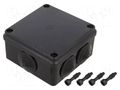 Enclosure: junction box; X: 100mm; Y: 100mm; Z: 50mm; IP65; black PAWBOL PW-S-BOX106C