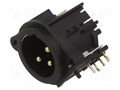 Connector: XLR; socket; male; 6A; 133V; PIN: 3; angled 90°; THT AMPHENOL AC3MAH2-AU-PRE
