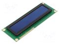 Display: OLED; alphanumeric; 16x2; Dim: 122x44x10mm; white; PIN: 16 RAYSTAR OPTRONICS REC001602HWPP5N01