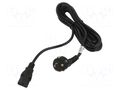 Cable; 3x1mm2; PVC; 5m; black; 250V; Core: OFC; trapezoidal AKYGA AK-PC-05C