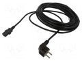 Cable; 3x1mm2; PVC; 3m; black; 10A; 250V; Core: Cu; trapezoidal AKYGA AK-PC-08C
