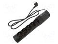 Plug socket strip: protective; Sockets: 5; 250VAC; 10A; black HSK DATA ACAR-W2340-3