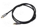 Cable; Toslink plug,both sides; 1m; Plating: gold-plated; black VENTION BAVHF