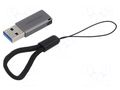 Adapter; USB 3.0,USB 3.1; USB A plug,USB C socket; aluminium VENTION CDPH0