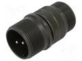 Connector: circular; plug; for cable; PIN: 2; male; soldering; MS/DS AMPHENOL MS3101A18-3P