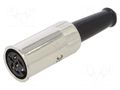 Connector: DIN; plug; female; with strain relief; PIN: 6; straight LUMBERG 0122-06