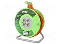 Extension lead; 3x1.5mm2; reel; Sockets: 4; PVC; orange; 40m ACAR ACAR-M01802