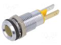 Indicator: LED; flat; yellow; 2.1VDC; Ø8mm; connectors; metal CML INNOVATIVE TECHNOLOGIES 19010052