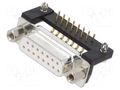 Connector: D-Sub; PIN: 15; socket; female; THT; Plating: gold-plated Deltron AG DTS15SYC/2M64M3B6