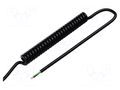Wire: coiled; 3x0.35mm2; unshielded; PUR; black; 300V; 0.3m; 1.2m SIMECH SPT00136C