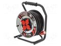 Extension lead; 3x2.5mm2; reel; Sockets: 4; rubber; black; 50m; 16A KERG KERG-W2432