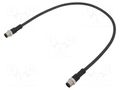 Cable: for sensors/automation; PIN: 12; with metal nut; plug; 30V AMPHENOL LTW M12A12ML12AMLSBA05