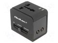 Adapter; 5VDC; 2.1A; Input: USB A port x2; Usup: 100÷250VAC QOLTEC QOLTEC-50133